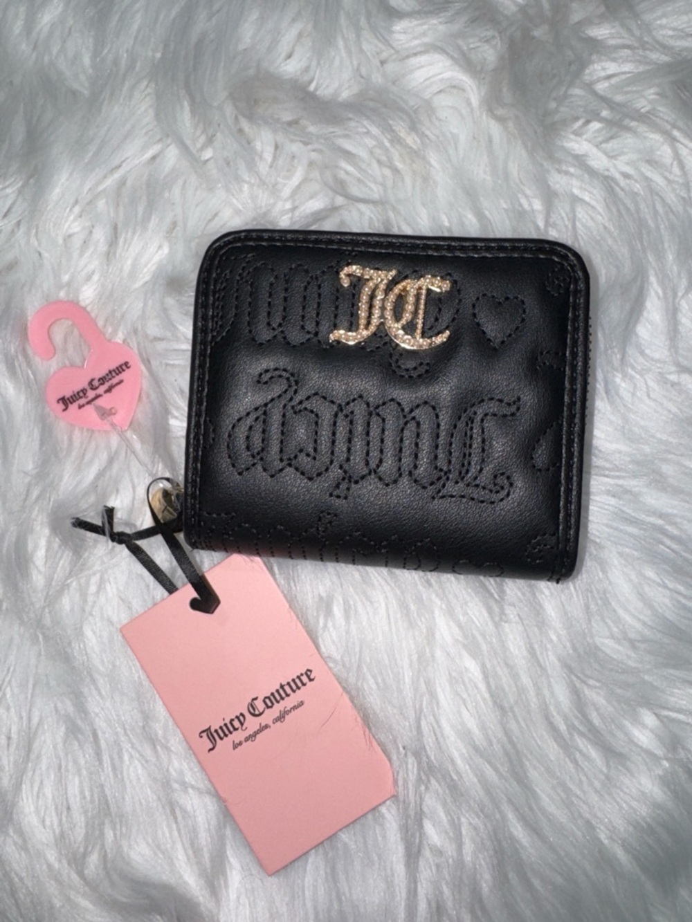 Juicy Couture black embossed wallet